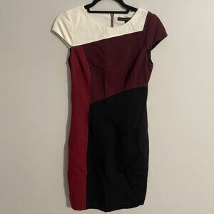 White House Black Market color block short sleeve dress